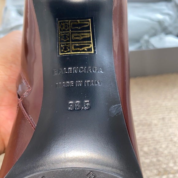 Balenciaga Brown/red knee-high healed boots - Picture 5 of 6